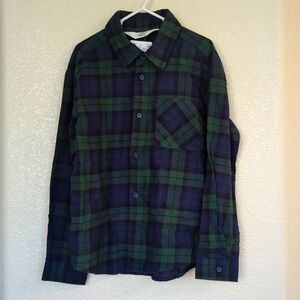 NWT, H&M, boys size 7, plaid button down shirt
